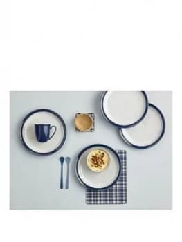 Denby Elements Dark Blue Dinner Plates ; Set Of 4