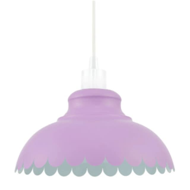 Happy Homewares Industrial And Modern Petal Design Soft Lilac Metal Ceiling Pendant Light Shade