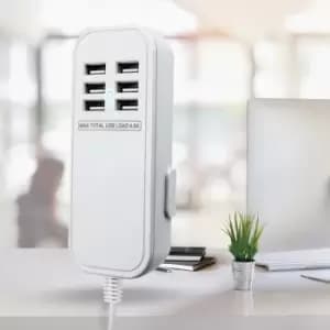 Status 6 USB Charging Hub Ports White