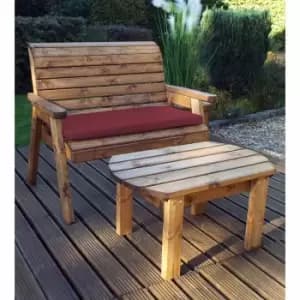 Charles Taylor Deluxe Bench Set with Cushion, Burgundy