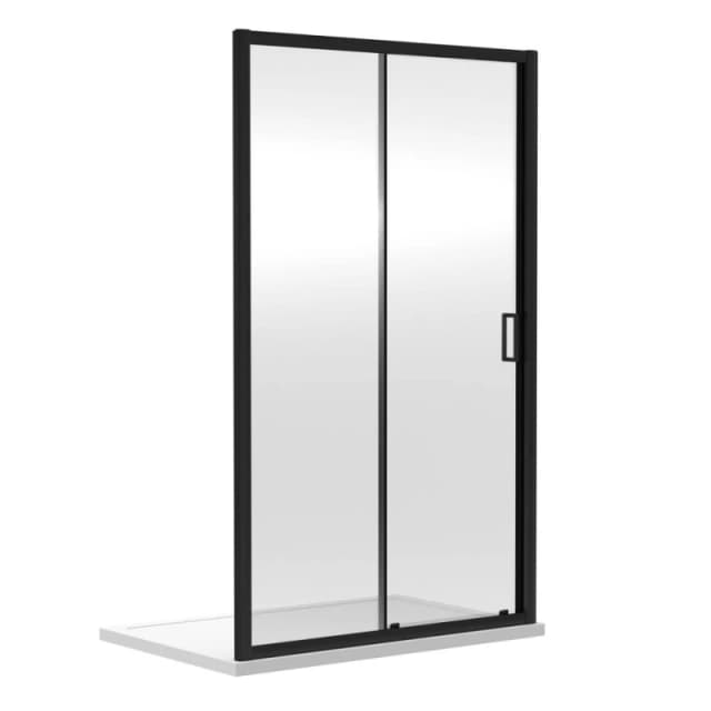 Balterley 6mm Toughened Safety Glass Reversible Sliding Shower Door 1200mm Black