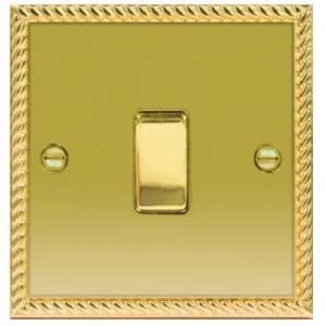 Wickes 10A Light Switch 1 Gang 2 Way Polished Georgian Brass