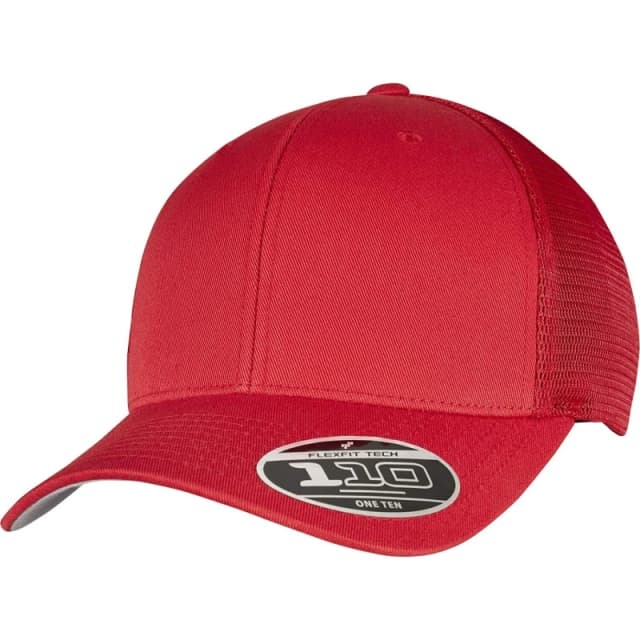 Flexfit Flexfit 110 Mesh Trucker Cap in Red Red One Size Unisex 5059699851115