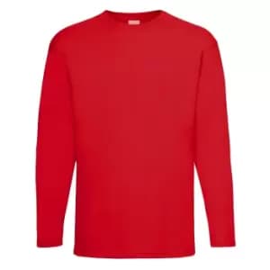 Mens Value Long Sleeve Casual T-Shirt (Medium) (Bright Red)