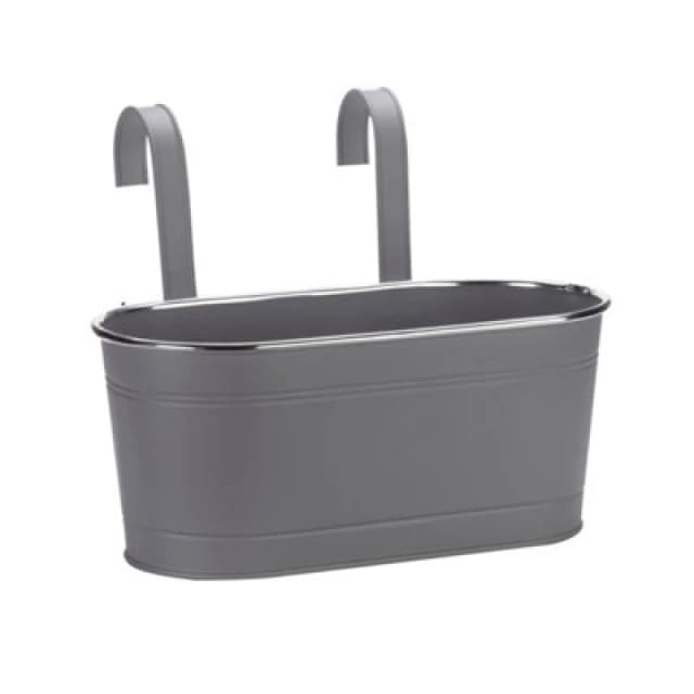 Smart Garden Hanging 5L Slate Metal Oval Planter (H)25.5Cm (W)33Cm (D)16.5Cm