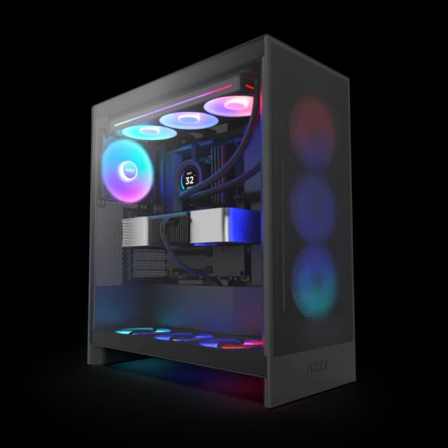 NZXT H7 Flow RGB Edition ATX Mid Tower Case - Black - CM-H72FB-R1