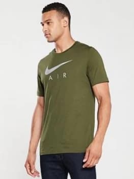 Nike Sportswear Air Swoosh T-Shirt - Khaki, Olive, Size L, Men