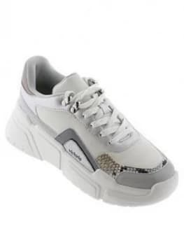 Victoria Chunky Trainer - Silver/White