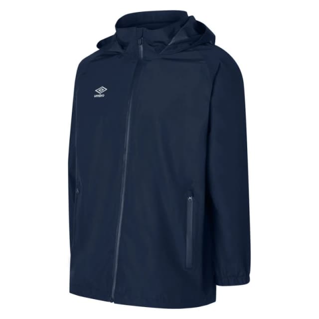 Umbro Club Essential Waterproof Jacket in Dark Navy Size: 7-8 Years Dark Navy Unisex 7-8 Years