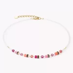 Coeur De Lion Graduated GEOCUBE Necklace Gold Magenta Pink