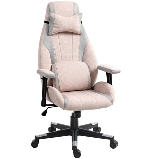 HOMCOM HOMCOM Gamer Computer Chair, Gaming Chair with Swivel Wheels, Pale Pink
