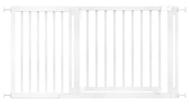 Safetots Wooden Elegance Gate, White, 145Cm - 153Cm, Pressure Fit Safety Gate, 73Cm Extra Wide Doorway, Easy Installation