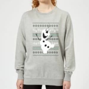 Disney Frozen Olaf Dancing Womens Christmas Sweatshirt - Grey - 3XL