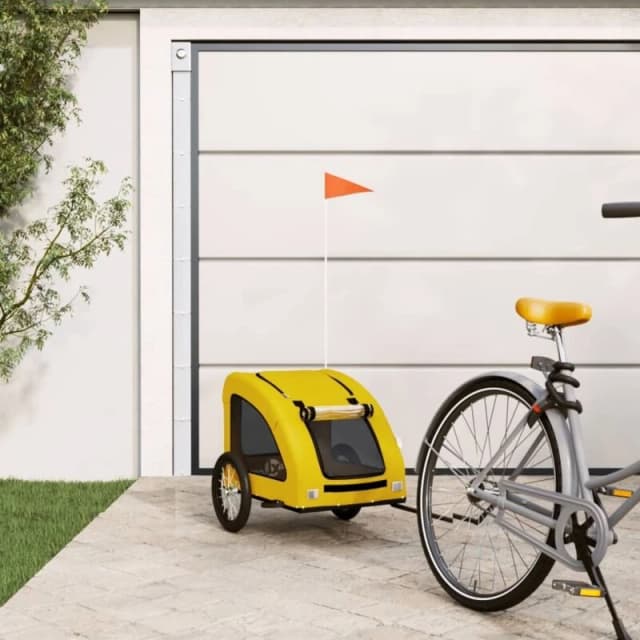 VIDAXL Pet Bike Trailer Yellow Oxford Fabric and Iron Vidaxl 8720845770440