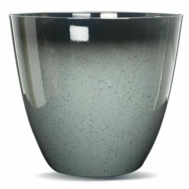Gr8 Garden Large Round Grey Glazed Effect Egg Cup Planter Patio Flower Plant Pot Tub