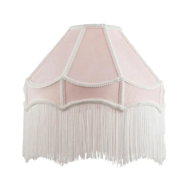 K Living Stunning Pink Traditional Velvet Lamp Shade With Tassels 12Inch