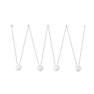 Mine 4 Light Ceiling Pendant White, Wood, E27