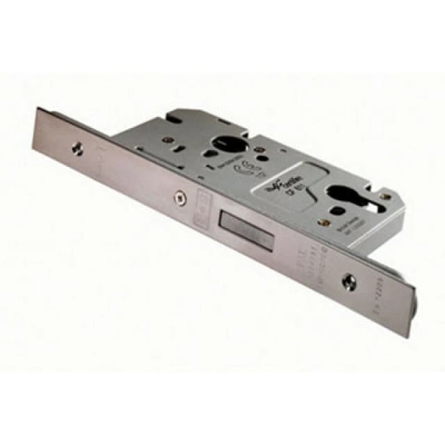 Loops Architectural DIN Euro Profile Deadlock 60mm Backset Satin Stainless Steel Metallics unisex