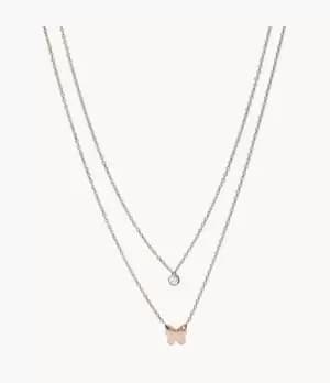 Fossil Women Rose Gold-Tone Stainless Steel Convertible Necklace