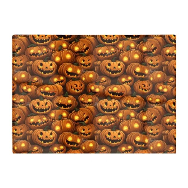 Warren Reed Designer Grinning Lanterns Pumpkins Glass Chopping Board