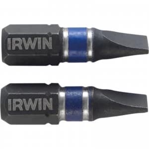 Irwin Impact Slotted Screwdriver Bits 5.5mm 25mm Pack of 2