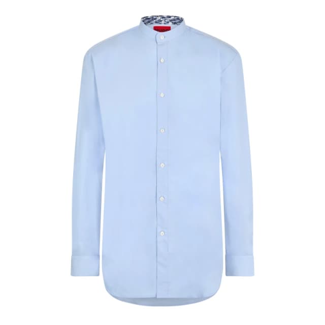 Hugo Mens Kaleb 101 Long Sleeve Oxford Shirt Pastel Blue male 14.5 inch