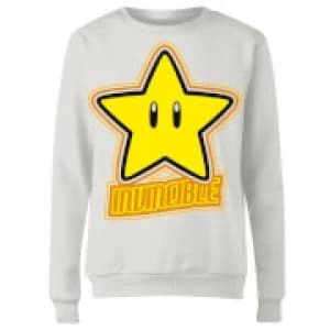 Nintendo Super Mario Invincible Womens Sweatshirt - White - L