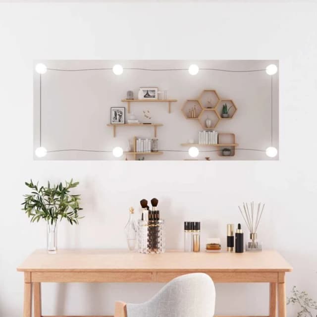 VIDAXL Wall Mirror with LED Lights 40x100cm Glass Rectangle Vidaxl 3189154