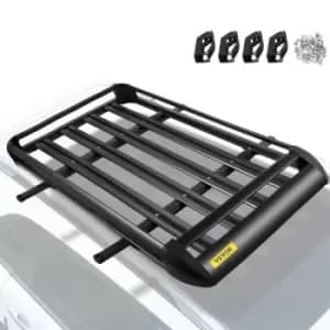 VEVOR Roof Rack Basket Universal Aluminum 130 x100cm Luggage Carrier with Bars