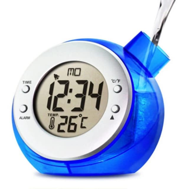 Smart Living Smart Living Kettle Shaped Water Powered Multi Function Digital Desk Clock in Blue Blue One Size Unisex 0632556514559