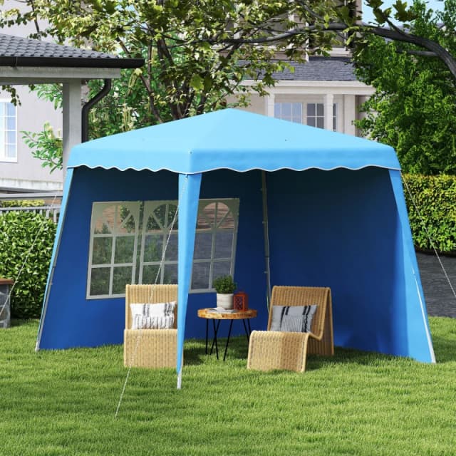 Outsunny 2.4 X 2.4m UV50+ Pop Up Gazebo Canopy Tent With Carry Bag - Blue TJ Hughes 5063603025950