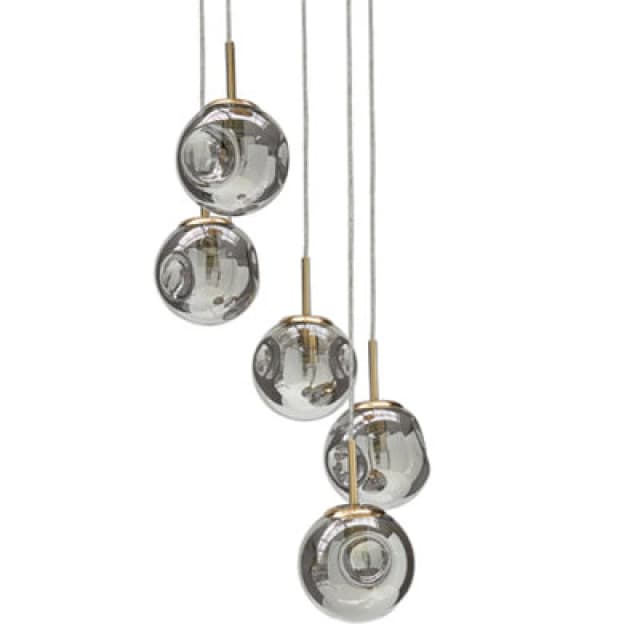 BELIANI Pendant Lamp RALFES Glass Brass 399189