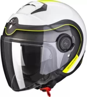 Scorpion EXO-City Roll Jet Helmet, white-yellow, Size 2XL, white-yellow, Size 2XL