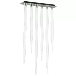 Estalacta Ceiling Light GU10 6 Light GU10 Linear Bar Indoor, Silver/Opal White