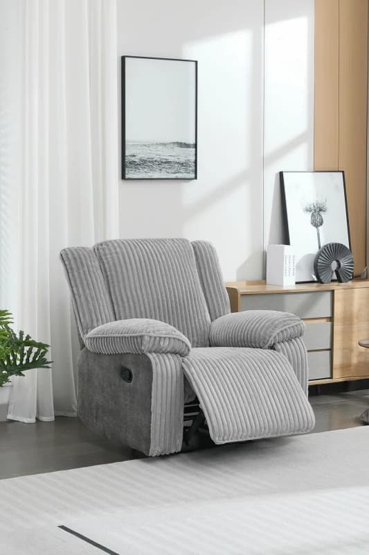 More4Homes Verona Jumbo Cord Manual Recliner Chair (Grey)