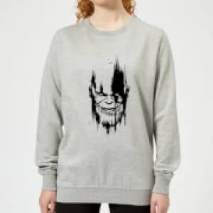 Marvel Avengers Infinity War Thanos Face Womens Sweatshirt - Grey - L