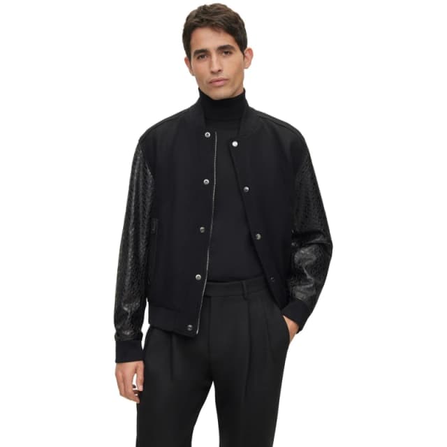 Boss Mens Motiver1 Aviator Jacket Black male 38 (48)