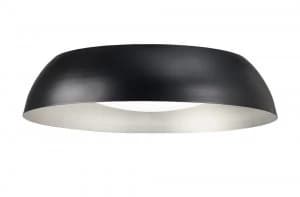 Flush Ceiling Large LED 3000K, 3000lm, Matt Black, Silver, White Acrylic