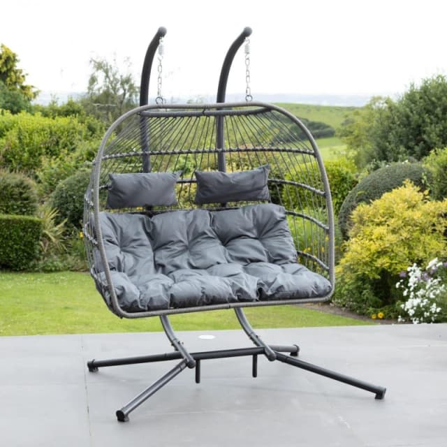 Artemis Home Haversham Swinging Double Garden Seat in Light Grey Light Grey Unisex