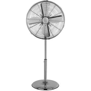 Status 16" Chrome Oscillating 3 Speed Settings Pedestal Floor Fan
