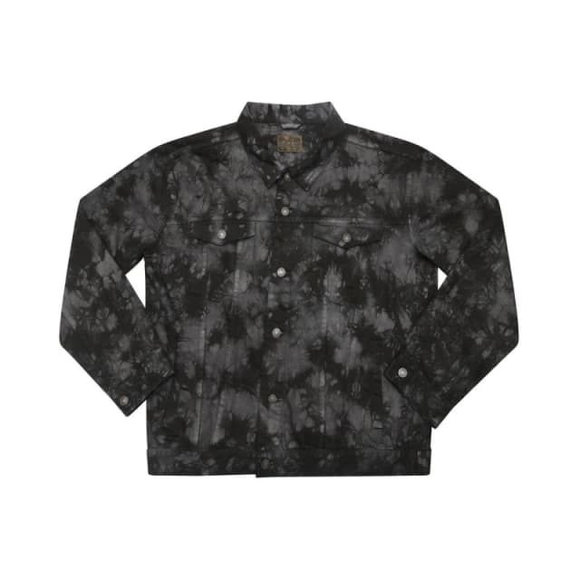 Colortone Mens Tie Dye Denim Jacket in Black Size: Small Black Male S