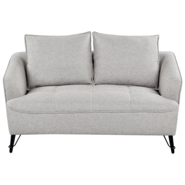 Beliani Sofa 2 Seater Hobro Fabric Light Grey