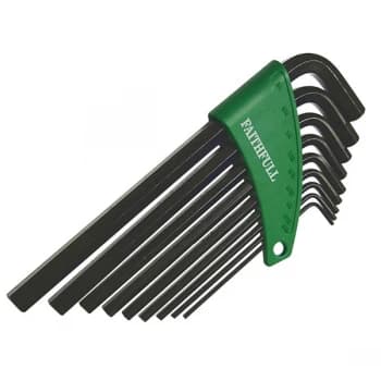 Faithfull FAIHKS9AFL Long Arm Hexagon Key Set of 9 Imperial (5/64 ...