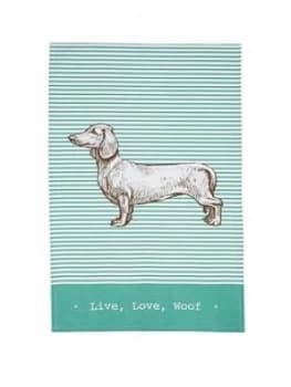 Kitchencraft Dachshund Tea Towels ; Set Of 2