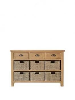 K-Interiors Shelton Ready Assembled 3 Drawer, 6 Basket Sideboard