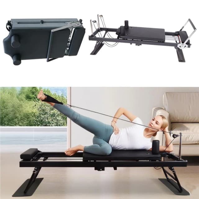 Gr8 Home Folding Pilates Reformer Stretch Machine in Black Unisex