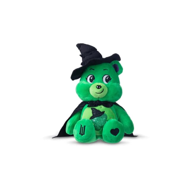 Basic Fun Care Bears x Wicked 22cm Plush - Good Luck Bear as Elphaba - Collectible Soft Toy from the Care Bears x Wicked Collaboration Green