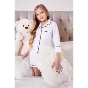 I Saw It First White Girls Jersey Top And Short Little Dreamer Pj Set - White