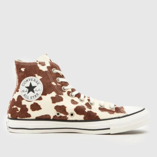 Converse All Star Hi Winterluxe Cow Trainers in Multi Multi UK 7 (EU 40)