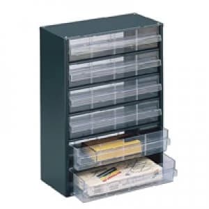 Slingsby Clear 6 Drawer System Dark Grey Storage Cabinet 324223
